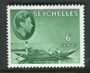 SEYCHELLES; 1938 early GVI pictorial issue Mint hinged 6c. value