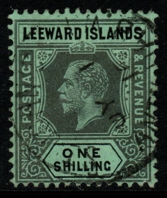 LEEWARD ISLANDS SG54 1913 1/= BLACK/GREEN FINE USED