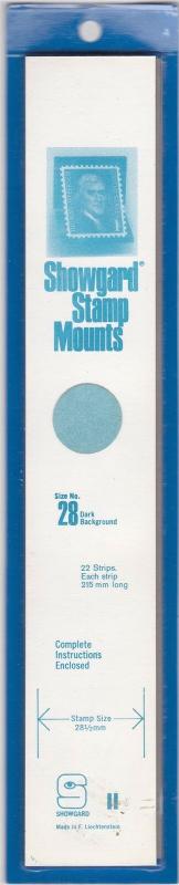 Showgard Stamp Mounts Size 28/215 BLACK Background Pack of 22