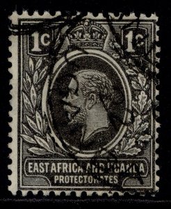 EAST AFRICA and UGANDA GV SG65, 1c black, FINE USED.