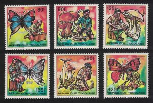 Togo Scouts Butterflies Fungi 6v 1990 MNH SC#1553-1558 SG#2073-2078 MI#2153-2158