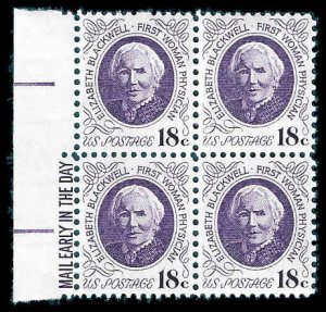 PCBstamps   US #1399 ME 72c(4x18c)Dr. Eliz. Blackwell, MNH, (ME-3)