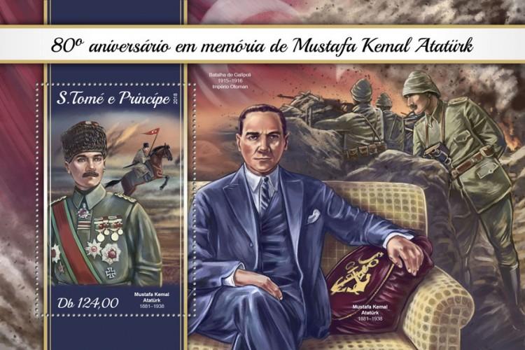 SAO TOME - 2018 - Mustafa Kamal Ataturk - Perf Souv Sheet - MNH