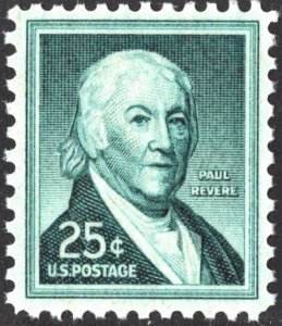 SC#1048 25¢ Paul Revere Single (1958) MNH