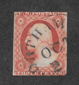 11A Used, Brownish Carmine, Weiss Cert, Free, Insured Shipping