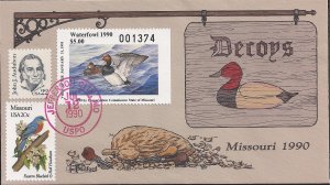 Group of 21 Fred Collins Hand Painted Milford State Duck FDCs - Closeout Sale