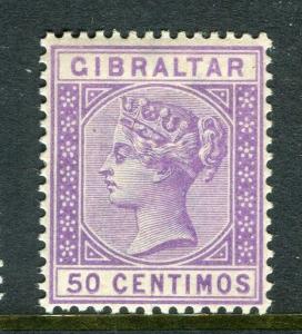 GIBRALTAR; 1889 early classic QV issue Mint hinged 50c. value