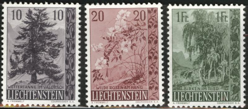 LIECHTENSTEIN Scott 312-315 MNH** 1957 tree set CV $16