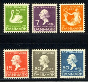 DENMARK #246-51 Mint NH - 1935 Hans Christian Andersen Set