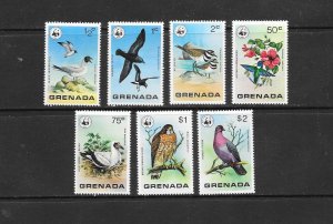 WWF- BIRDS - GRENADA #849-855  MNH