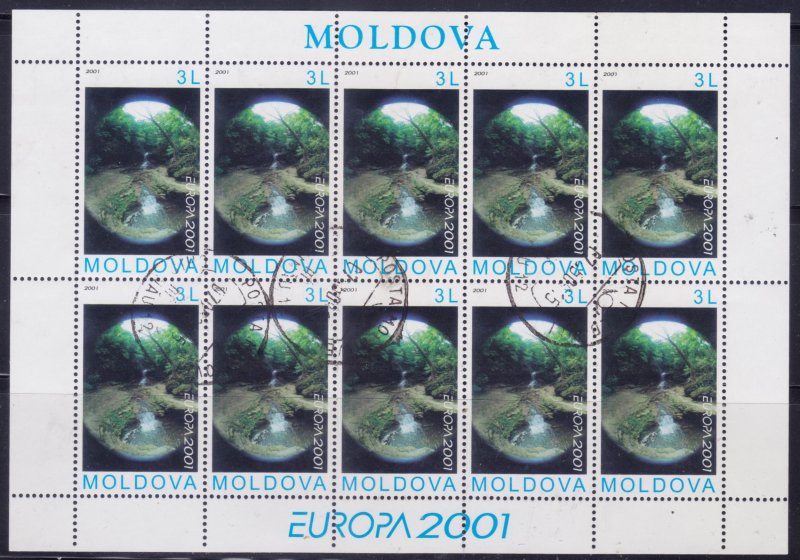 Moldova, 2001, EUROPA - Water Treasure of Nature, m/s, Mi#388KB, cto