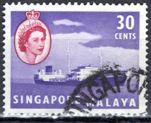 Singapore; 1955: Sc. # 38: Used Single Stamp