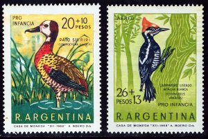 Argentina 1969 Sc#B52/CB40 BIRDS White-faced Tree Duck Set (2) MNH