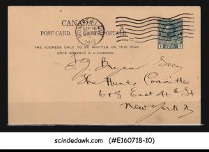 CANADA - 1913 1c KGV POSTCARD NEW YORK USA