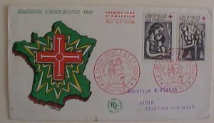 FRANCE  RED CROSS 1961 FDC