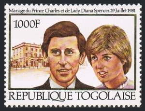Togo 1105,1106 sheet,MNH. Prince Charles,Lady Diana Spencer-wedding,1981.