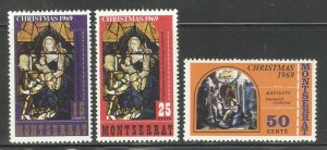 Montserrat 1969, Christmas, Scott # 224-226, VF MLH*OG (MT-2)