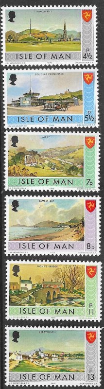 GB ISLE OF MAN 1975 Scenic Views Set Sc 52-59 MNH