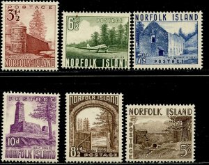 NORFOLK ISLAND Sc#13-18 1953 Scenic Definitives Complete Set OG Lightly Hinged