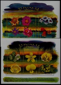 Tuvalu 810-11 MNH m/s Flowers SCV15.50