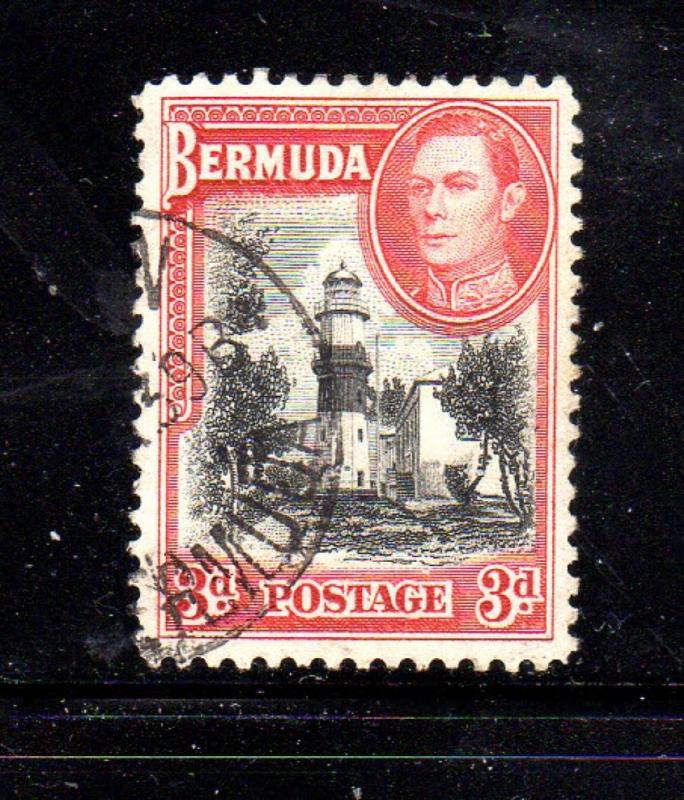 BERMUDA #121  1938  3p  ST.  DAVIDS'S  LIGHTHOUSE  F-VF  USED