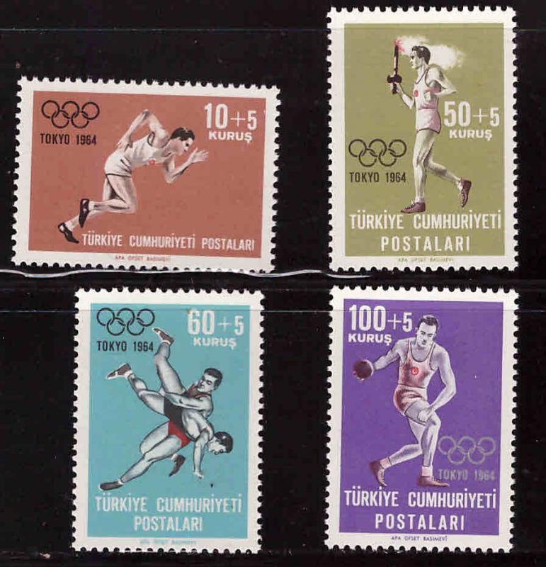 TURKEY Scott B103-B106 MNH** Olympic set