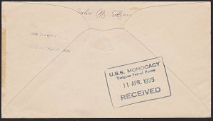 USA CHINA 1935 cover USS Parrott - Yangtse Patrol Forces....................6399