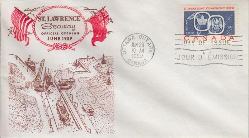 1959 Canada Opening St Lawrence Seaway (Scott 387) Unk FDC 