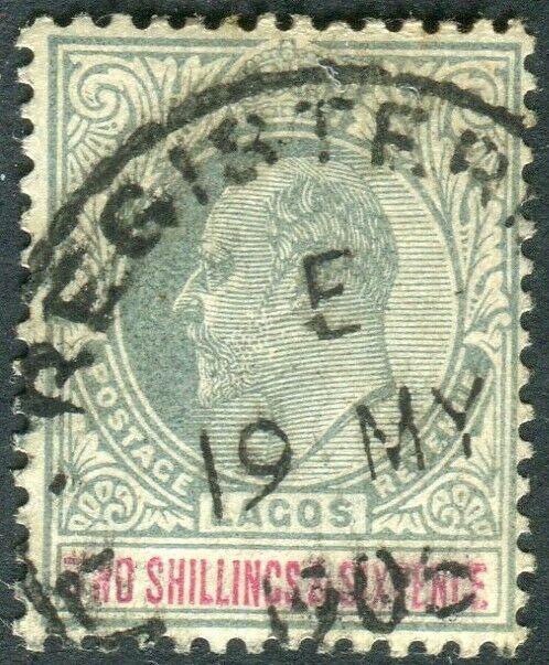 LAGOS-1904 2/6 Green & Carmine.  A good used example Sg 51