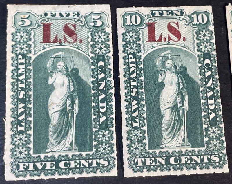 ONTARIO # OL31-0L45--MINT/HINGED**--COMPLETE SET--LAW STAMP--1864