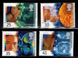 Great Britain Scott 1577-1580 Medicine Europa  stamp  set  MNH** gum