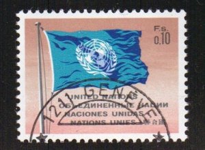 United Nations Geneva  #2 cancelled  1969  UN flag  10c