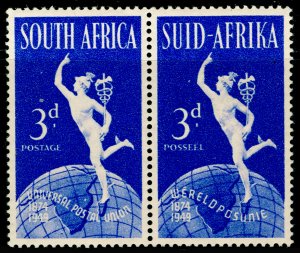 SOUTH AFRICA SG130b, 3d Brt Blue VARIETY LAKE IN EAST AFRICA LH MINT. Cat £55.