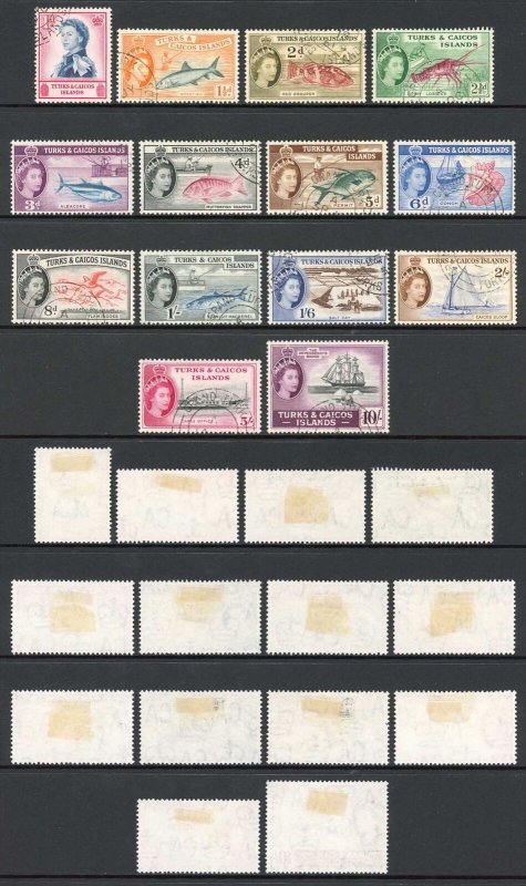 Turks and Caicos SG237/50 QEII 1957 Set of 14 Used