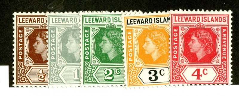 1008 bcx Leeward Is. 1954 scott #133-47 mlh* (offers welcome)