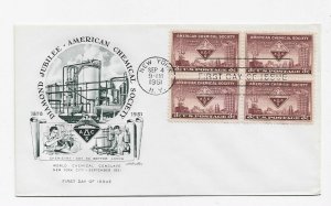 US 1002 (Me-5) 3c American Chemical Society blk 4 FDC Artmaster Cachet ECV$10.00