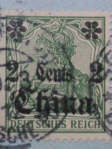 ​GERMANY-OFFICE IN CHINA-1905 SC#338-CUT SQUARE 117 YEARS OLD VERY FINE STAMP