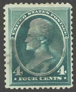 USA Sc# 211 Used 1883 4c blue green Andrew Jackson