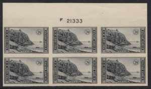 United States #762 National Parks 7¢ P# block of 6, Please see description.