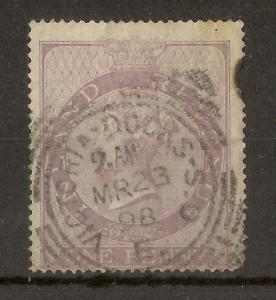 GB 1853 1d Postal Fiscal Used - Victoria Docks CDS