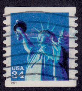 United States, 2001, Statue of Liberty, coil stamp, 34c, sc#3476, used**