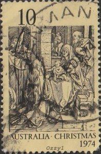 Australia #600 1974 10c Adoration of Magi by Durer USED-Average-NH. 