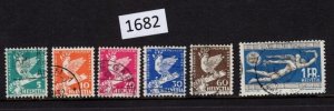 $1 World MNH Stamps (1682), Switzerland Scott 0210-215 USED CTO SEE IMAGE