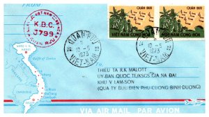 1973 VIETNAM MILITARY ISSUE PAIR ( Postal History )
