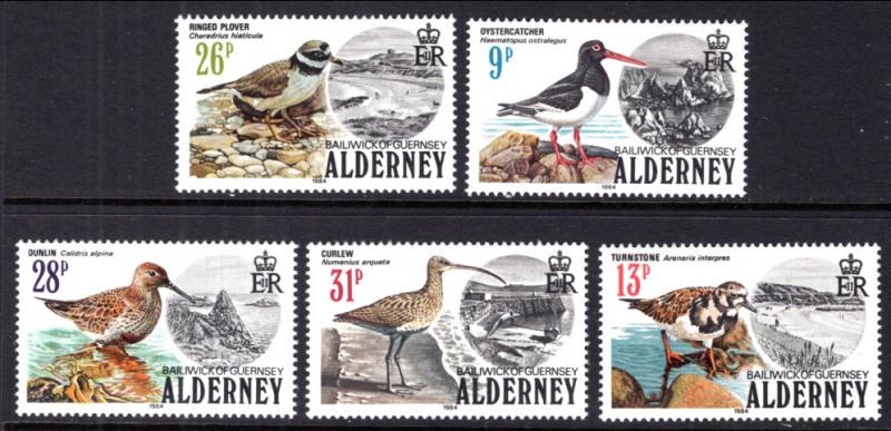 Alderney 13-17 Birds MNH VF