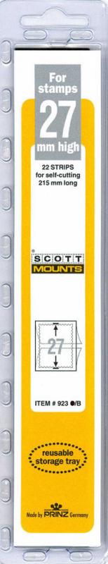 Prinz Scott Stamp Mount 27/215 mm - BLACK (Pack of 22) (27x215 27mm)  STRIP  923