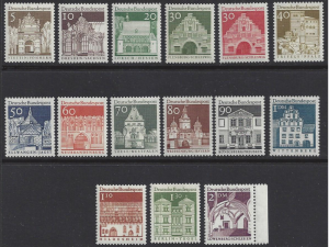 Germany #936-51 MNH set, various German structures, issued 1966-69