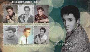 Antigua & Barbuda 2017 MNH Elvis Presley 40th Anniv 6v M/S II Music Stamps