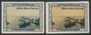 1914 WW I Germany Poster Stamp Luftfahrerdank Wohlfahrtsmarke 2 Different prints