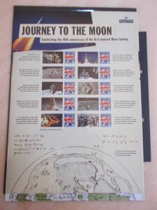 2009 Journey to the Moon, 40th Anniversary of 1st Moon Landing Smiler Sheet U/M